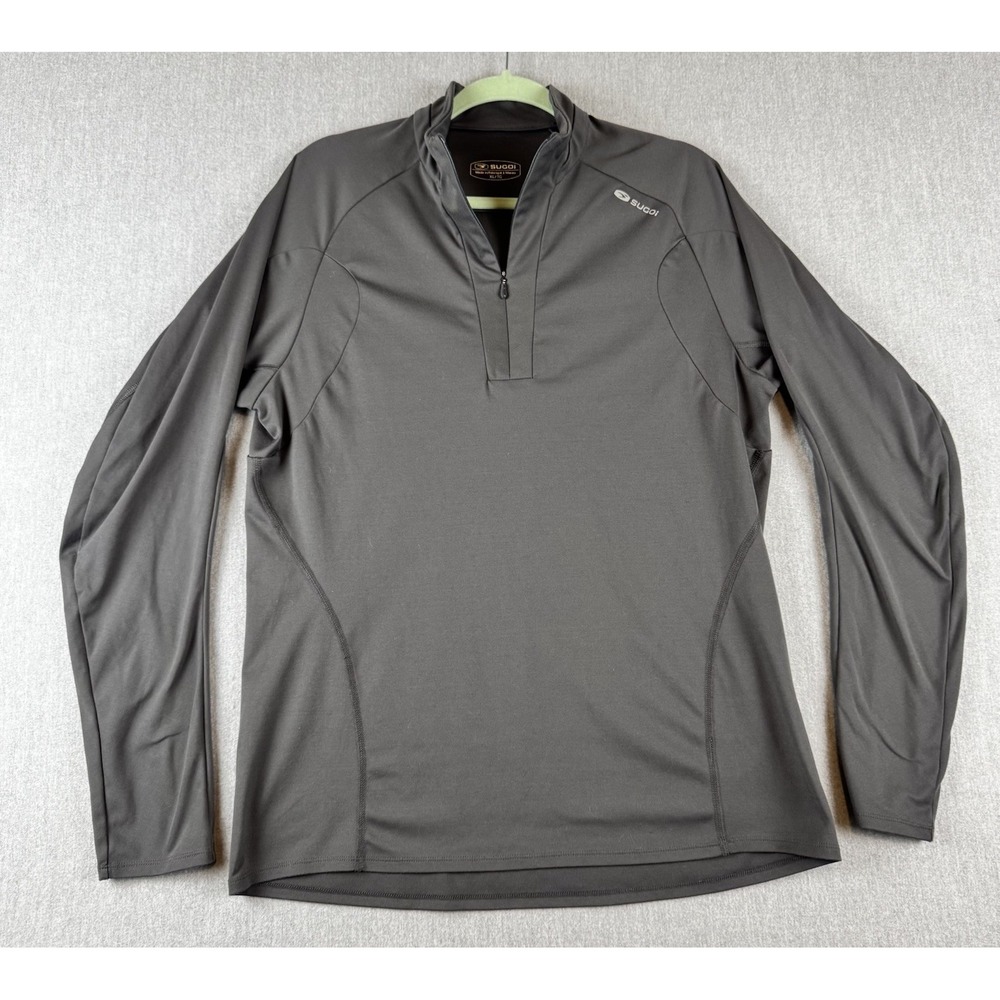 Sugoi Mens XL Gray half Zip Cycling Pullover Performance Jacket‎ Long Sleeve